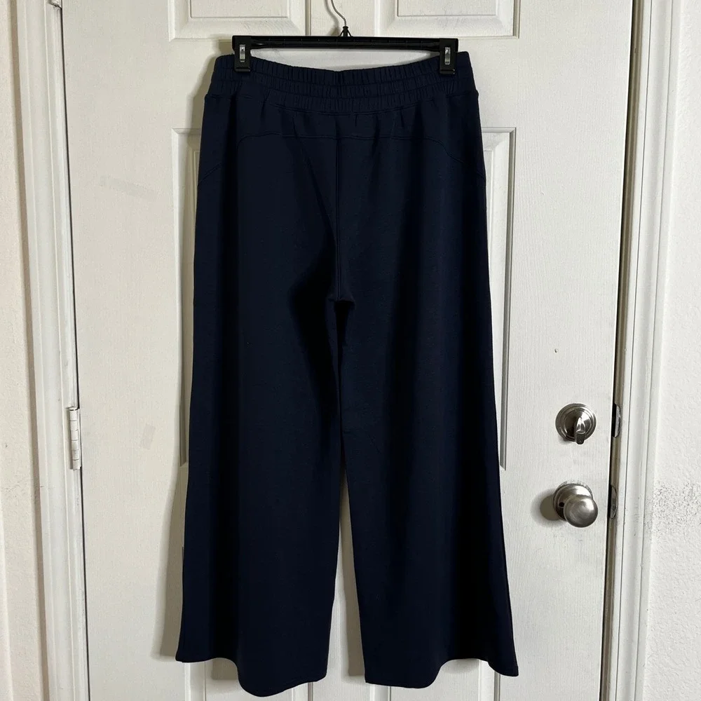 NWT Spanx AirEssentials Wide Leg Pants Women 1X Petite Navy Athleisure Lounge